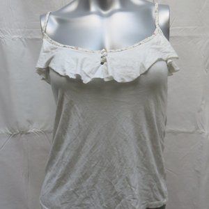 Wet Seal Cream Floral Spaghetti Strap Shirt